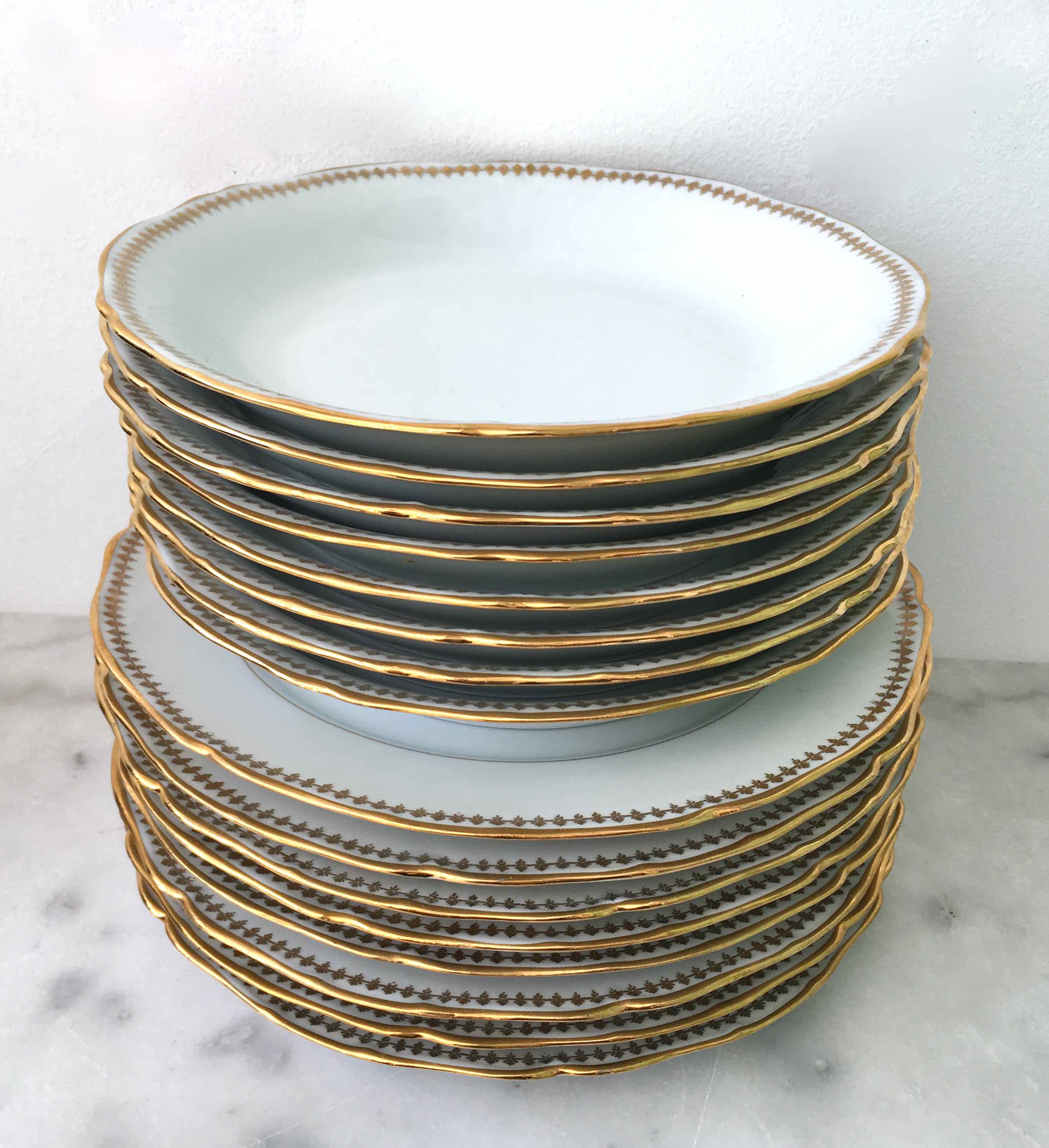 Plate service for 8 in Sologne porcelain