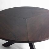 Grande table à manger ronde de Gerard Geytenbeek en bois wengé, Belgique 1960