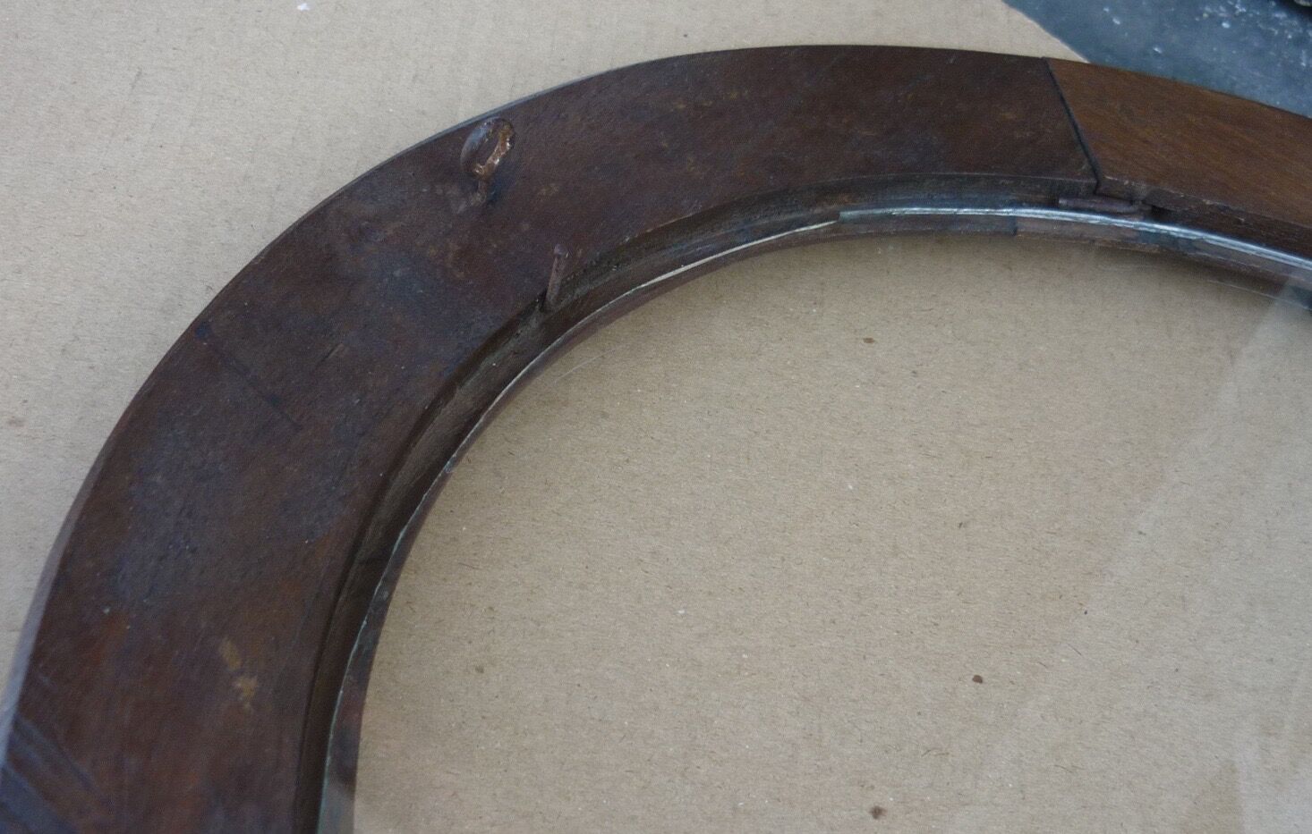 Oval wooden frame and 47.5 cm window