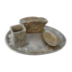 Sandstone smoker's necassary signed Denbac art nouveau