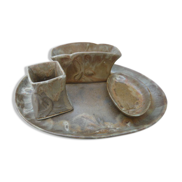 Sandstone smoker's necassary signed Denbac art nouveau