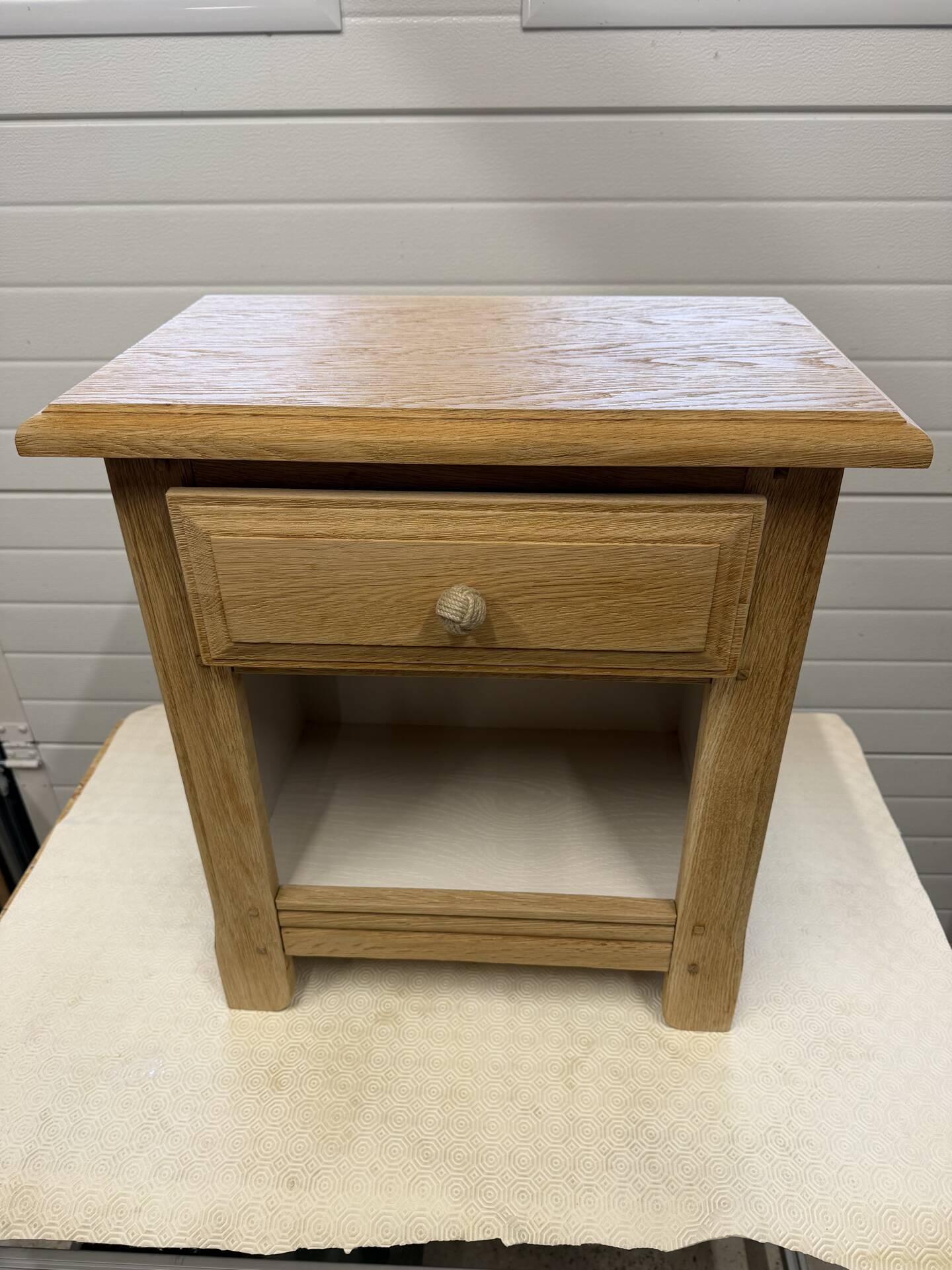 Solid oak bedside table