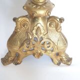 Paire de candélabres neogothique XIXe en bronze