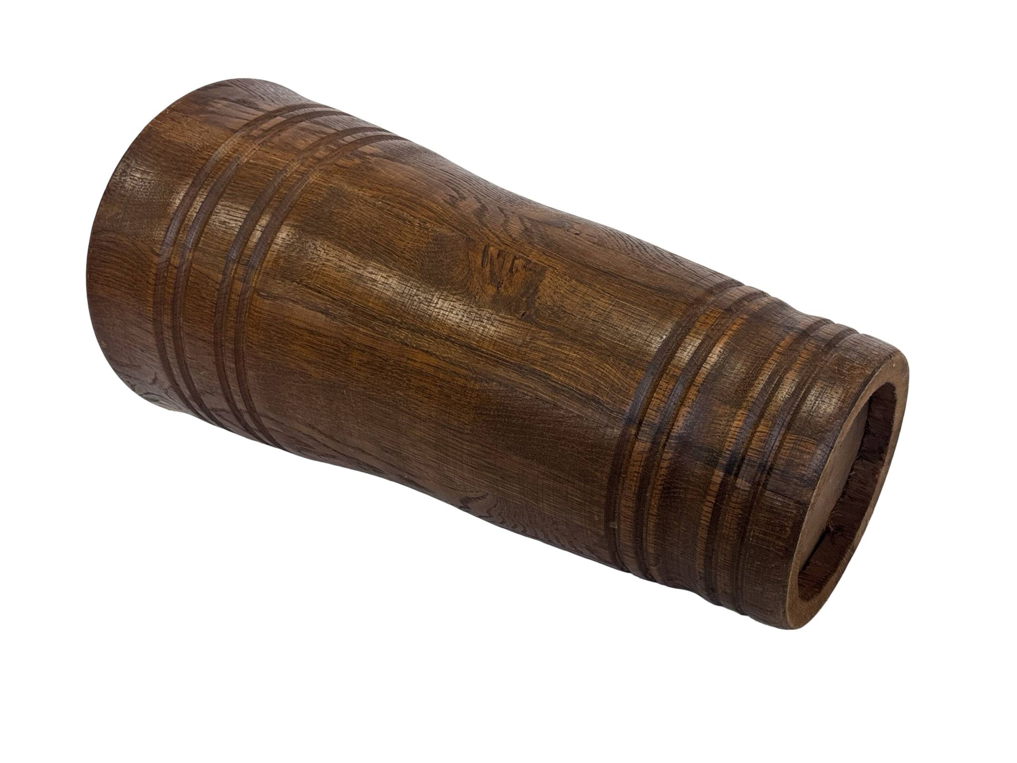 Vintage umbrella stand - holder oak basket storage design 60's minimalist