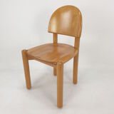 Set of 4 oak wood dining chairs, 1980s