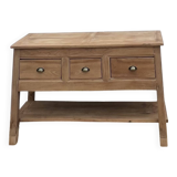 Solid wood craft furniture with 3 drawers: console table / washbasin unit / TV unit