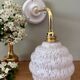 Vintage globe wall light in white Clichy glass