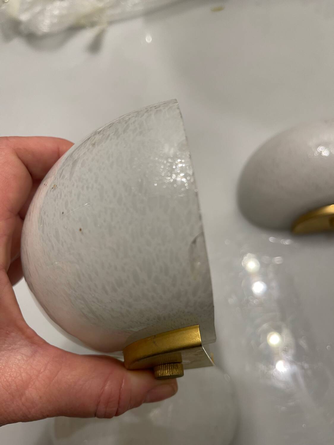 Murano Glass Brass Sconces Set of 4 1970’s