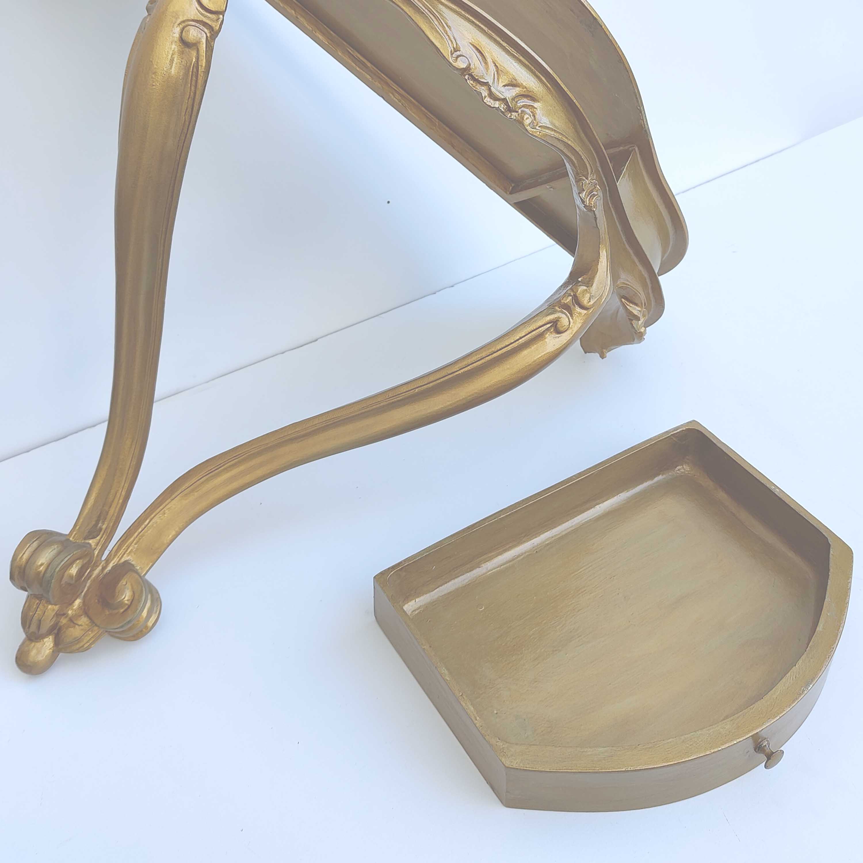 Wall console / gold shelf with drawer