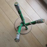 Vintage plant holder tripod "kitsch" pink pattern