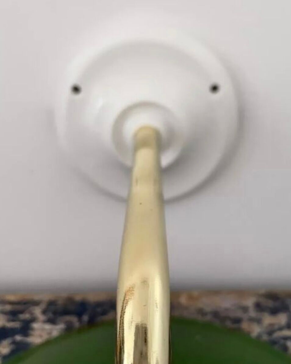 Green enamelled sheet metal wall lamp