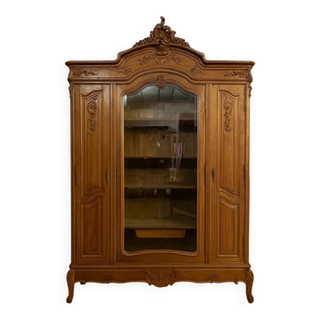 Library in Louis XV Rocaille style in carved walnut