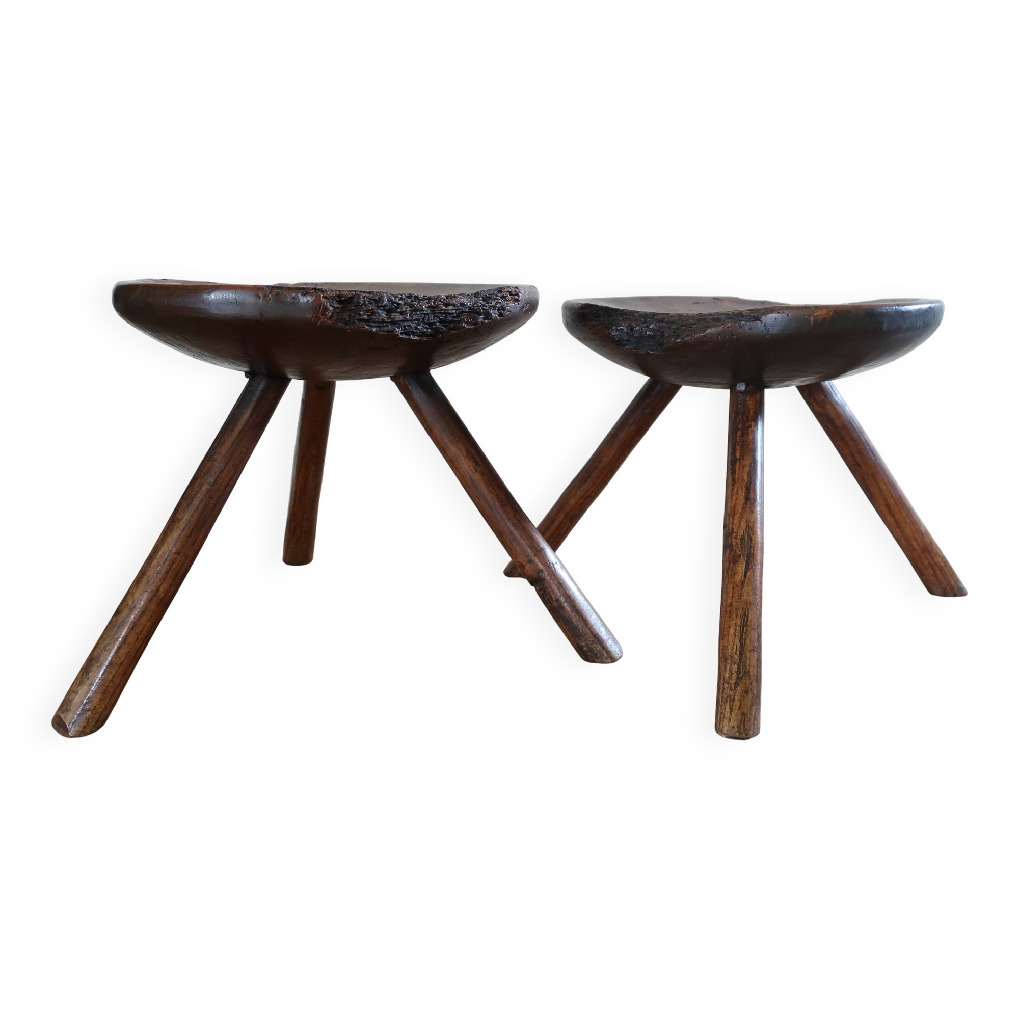 2 Tabourets Tripodes de Berger, de Vacher, Début du XXème siècle