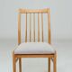 Vintage Dining Chairs Set of 4, Natural beech wood, Herringbone fabric