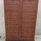 old double filing cabinet with curtains in oak professional furniture