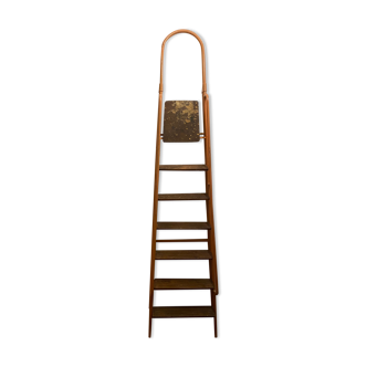 Iron and wood stepladder