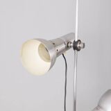 Vintage floor lamp 70s chromed metal and white italian design