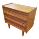 Commode en rotin ancien vintage pieds compas