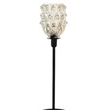 Table lamp with an antique glass lampshade in the shape of a tulip