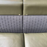 2-seater sofa and 2 armchairs set Pfister for Knoll khaki leather