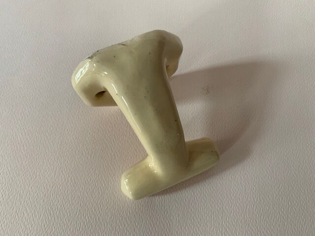 Antique hook in glazed terracotta / Ceramics, 1920, France