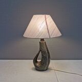 Lampe de table en céramique Vitrika avec abat-jour d'origine, Danemark années 1980.