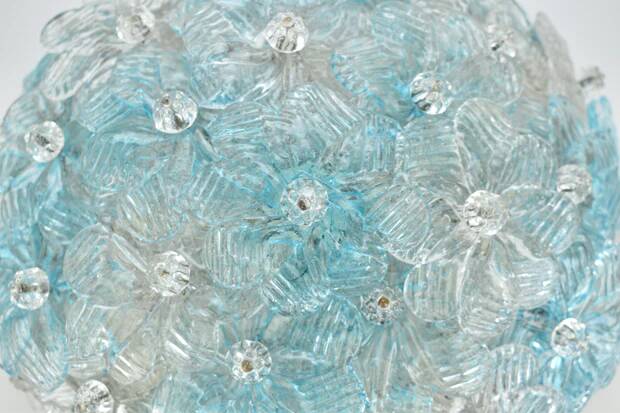 Small Barovier Toso Murano glass ceiling light, 1950s