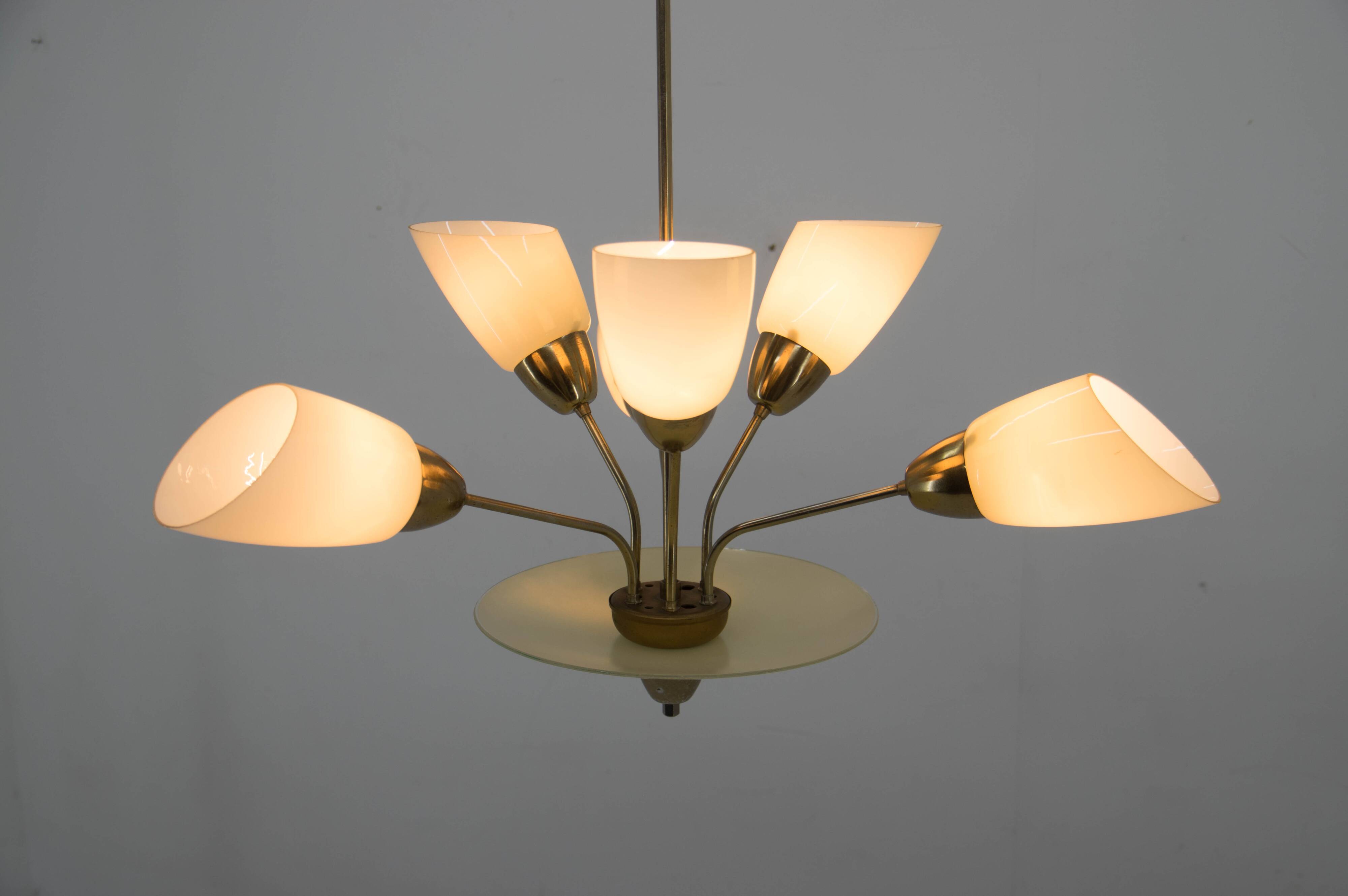 Mid-Century Chandelier by Kamenicky Senov, Czechoslovakia, 1950s