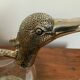 Carafe glass spout pouring duck head in silver metal