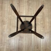 Brutalist bar stool in stained oak