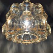 Suspension en verre bulle ambre par Helena Tynell pour Glashütte Limburg