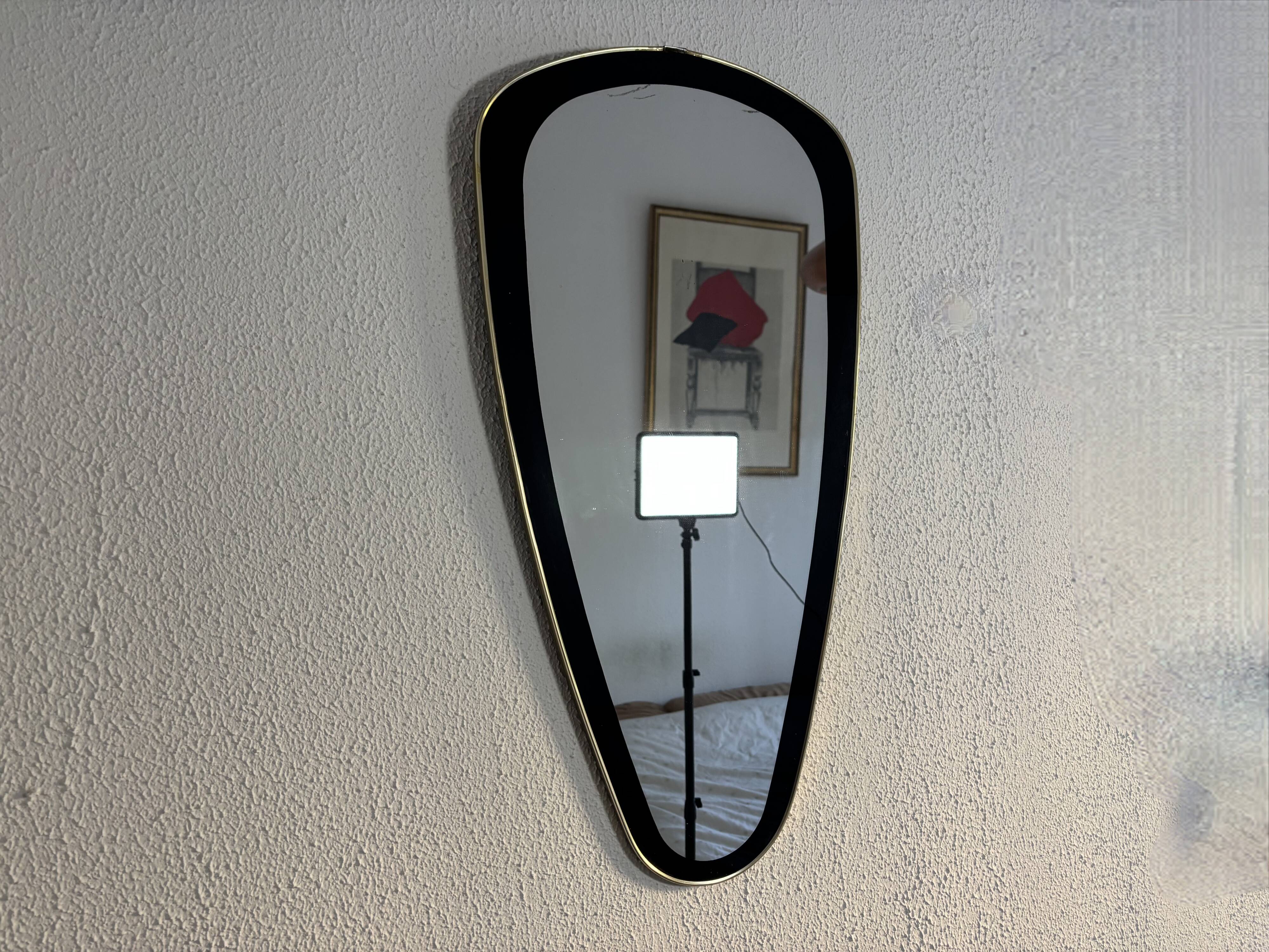 Vintage 1960 asymmetrical mirror - 69 x 35 cm
