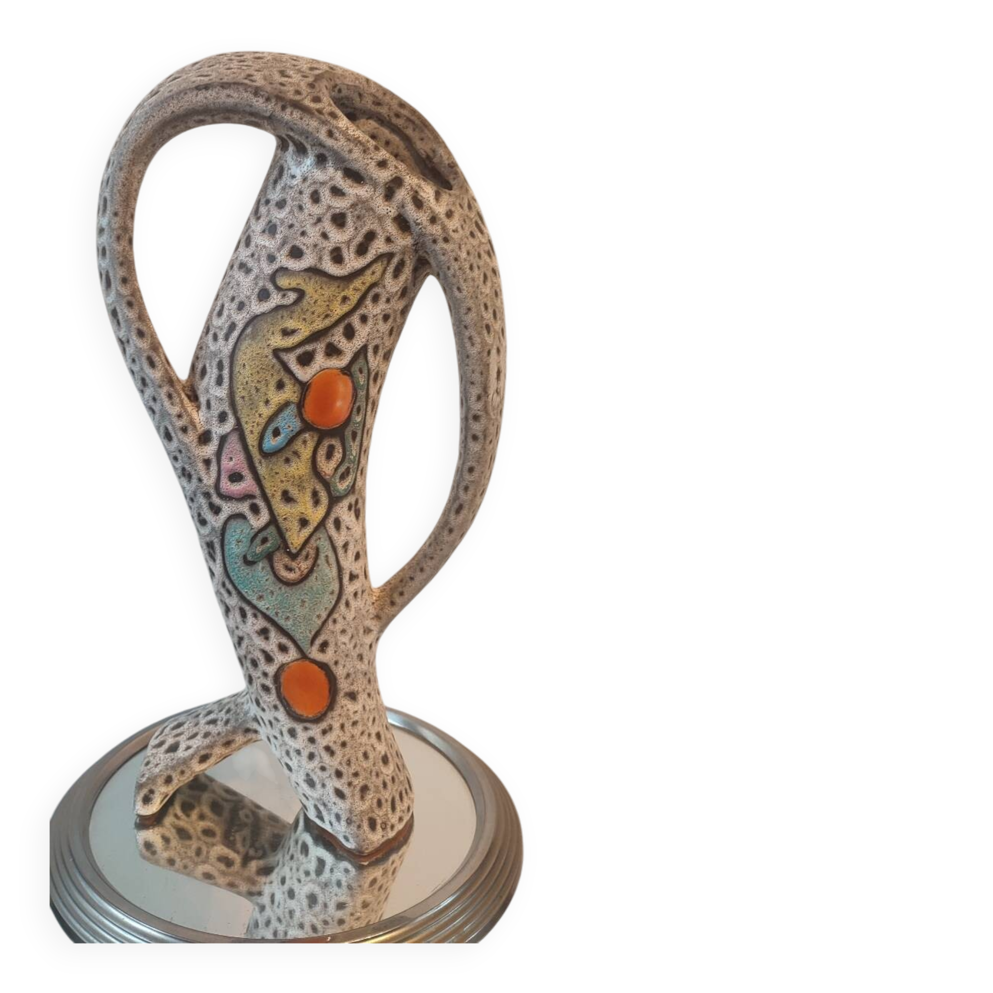 Sculptural ceramic vase (43 cm) marius bessone vallauris (1955-19