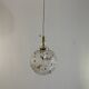 Doria Leuchten pendant lamp, textured Murano glass globe and brass,