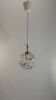 Doria Leuchten pendant lamp, textured Murano glass globe and brass,
