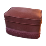 Pink velvet pouf with fringes