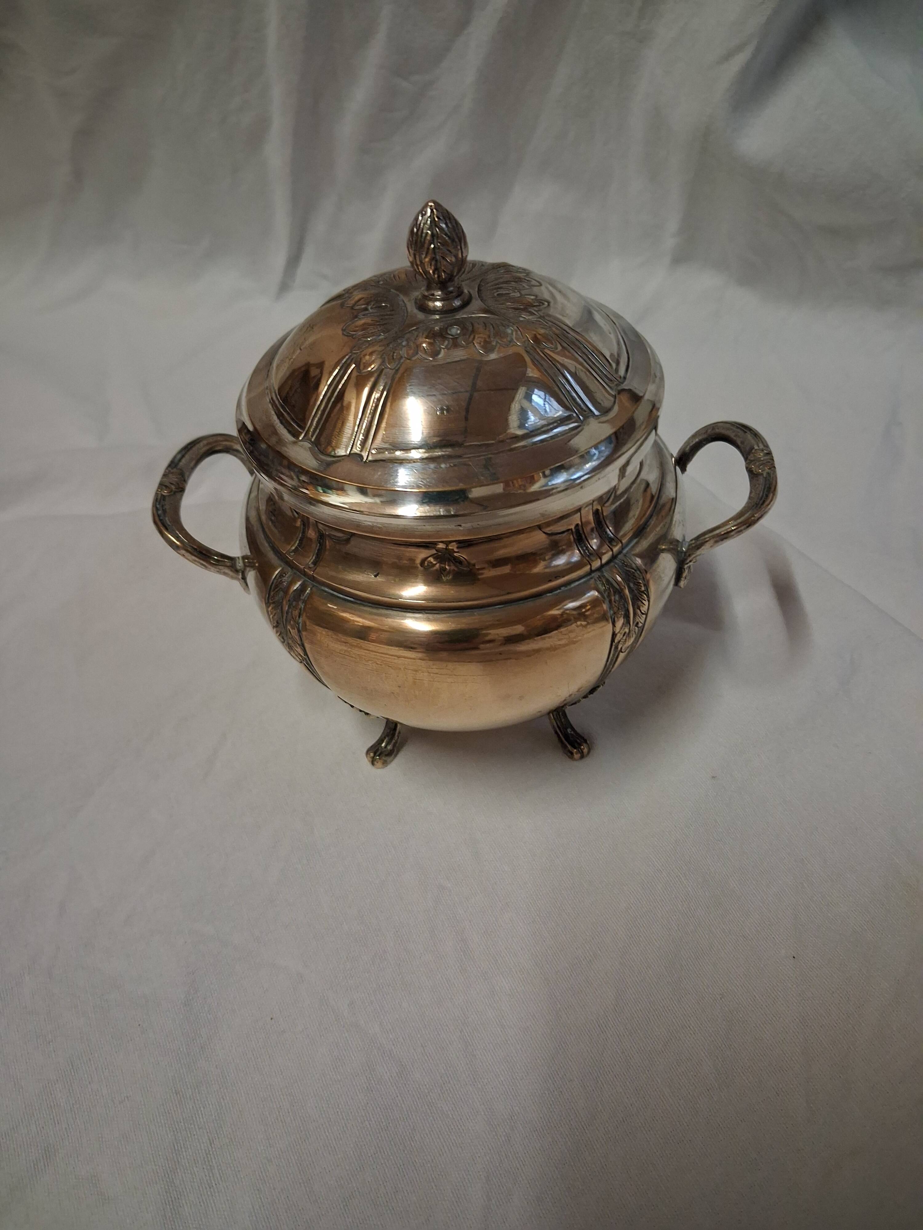 3-piece silver-plated metal coffee set