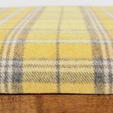 Set of three bar stools in vintage style rustic wood wool upholstery