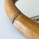 Round rattan mirror