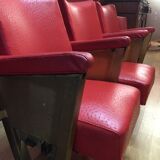 Chairs cinema years 50-60 imitation leather 3 Chair and a folding seat