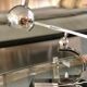 Art Deco desk lamp in stainless steel
