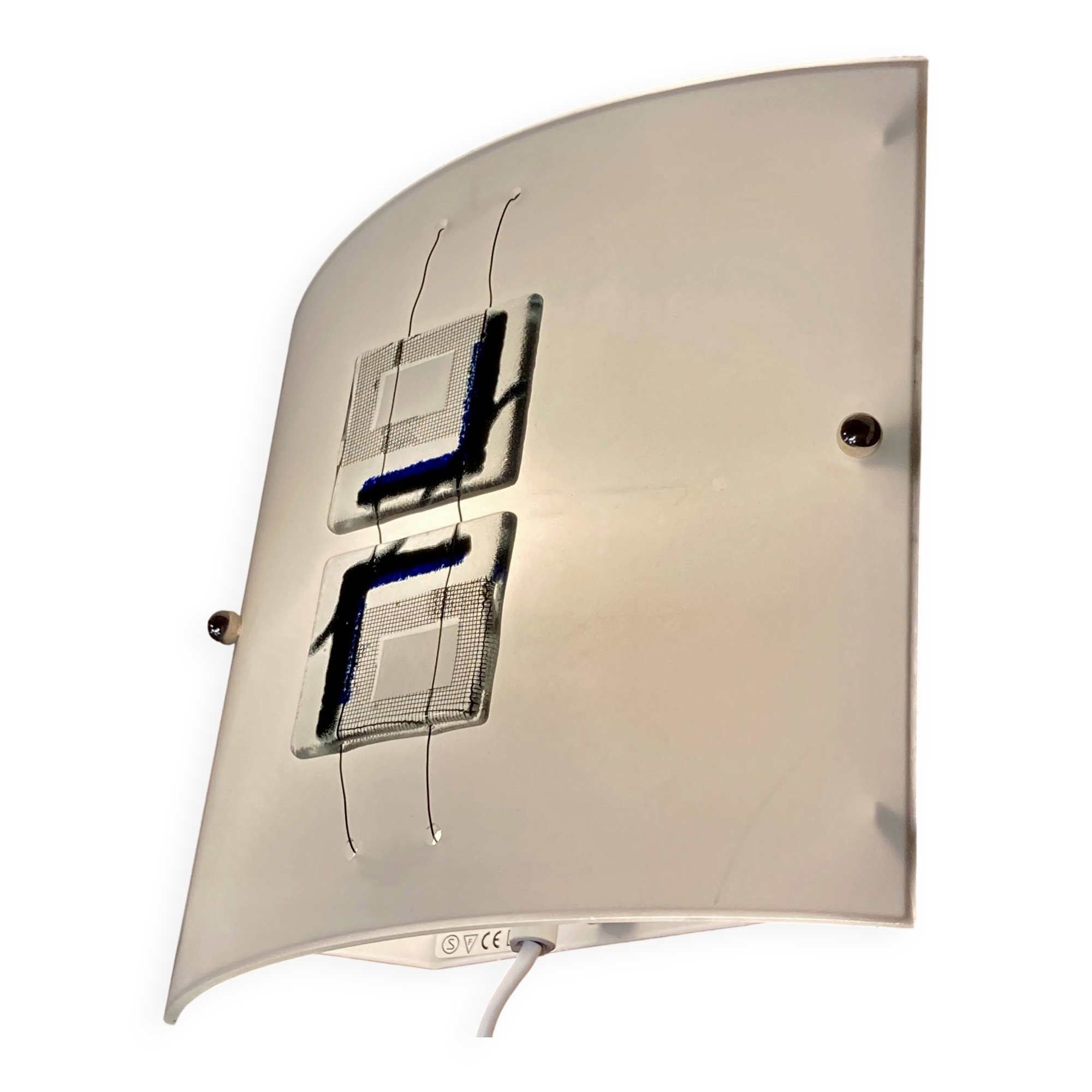 LARGE SCANDINAVIAN DESIGN GLASS WALL LIGHT.