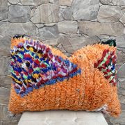 Vintage Berber Kilim cushion cover: Moroccan wool cushion.