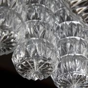 Glass and chrome chandelier