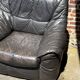 Pair of patinated leather club armchairs