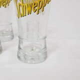 6 Schweppes advertising glasses