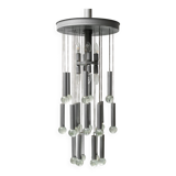 Chandelier 8 lights 24 pendants sciolari 70s vintage modern