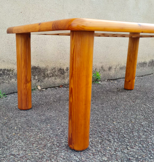 Italian pine and glass coffee table