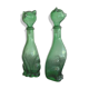 Pair of zoomorphic bottles vintage Italian glass