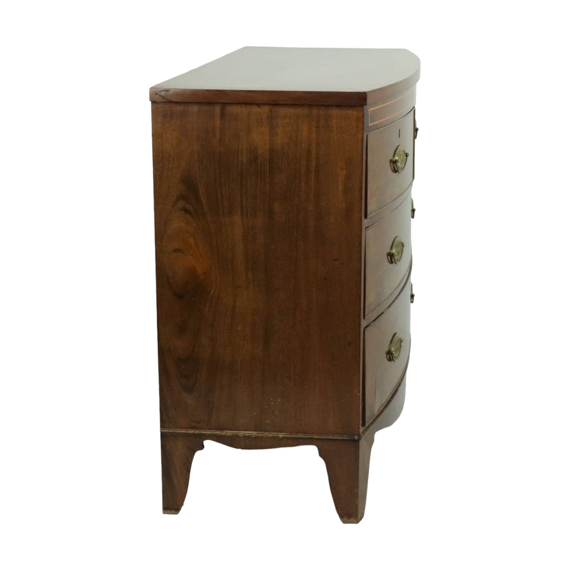 Grande commode antique anglaise bow front 1860 placage d'acajou 106cm